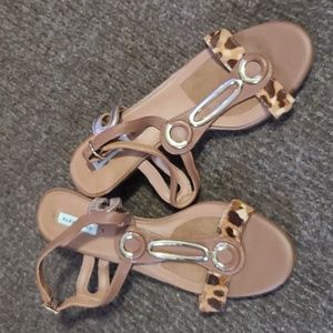 Alex Marie Cheetah Hair Wedge Sandals